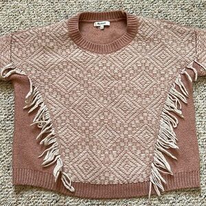 Madewell Argyle Pattern Fringe Sweater, Size small. Fall Sweater, Boho Style